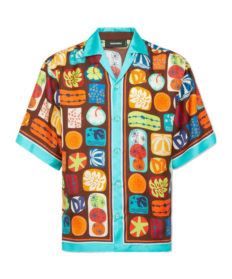 Shop Dsquared2 Printed Shirt In Multi-color
