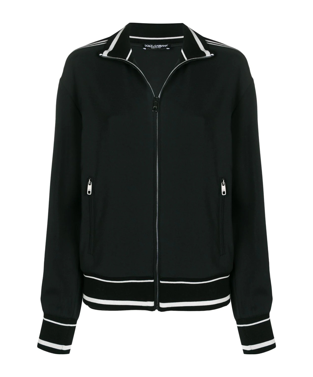 Dolce & Gabbana Striped Track Jacket In Black
