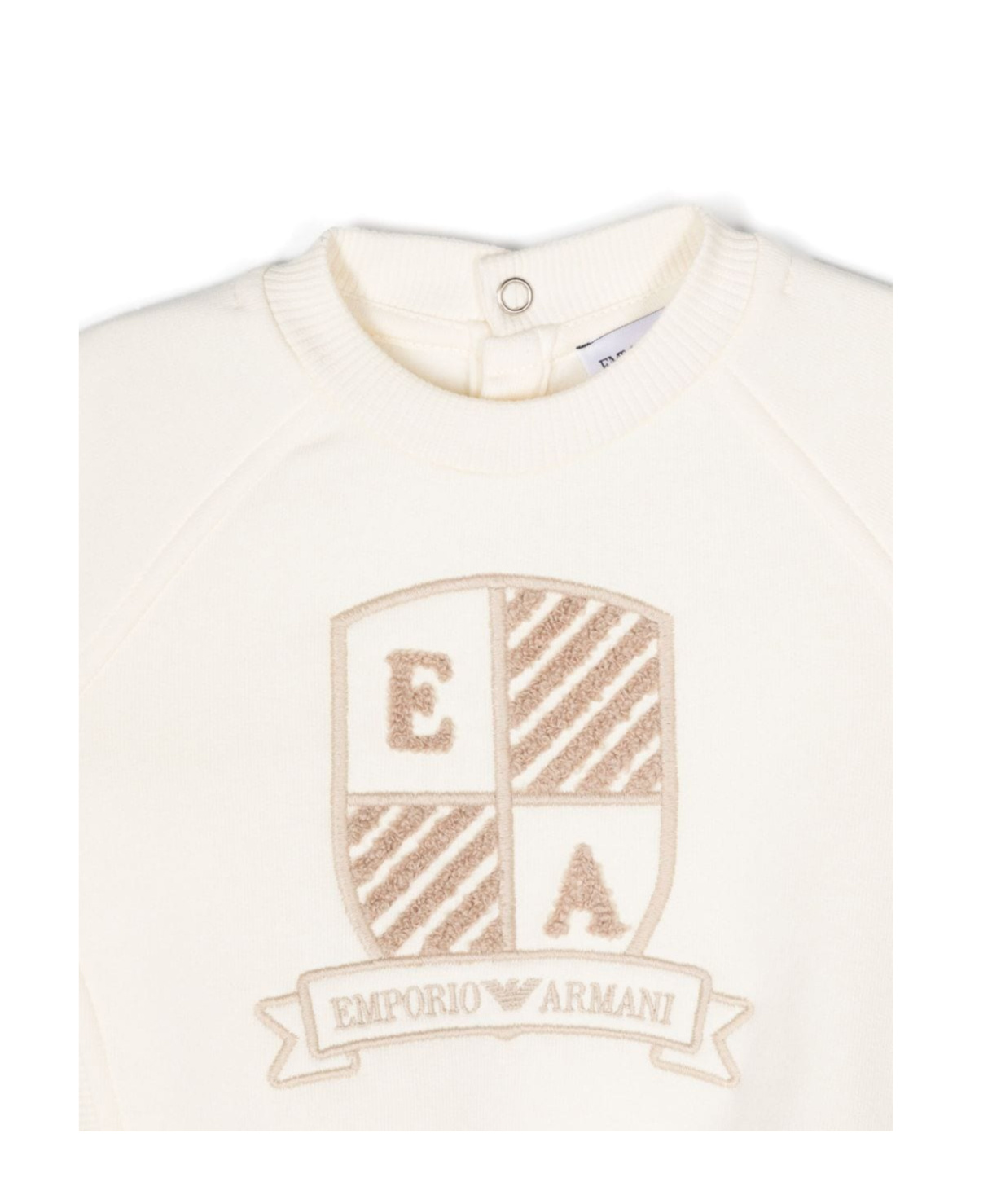 Emporio Armani Logo-embroidered Jersey Sweatshirt In White