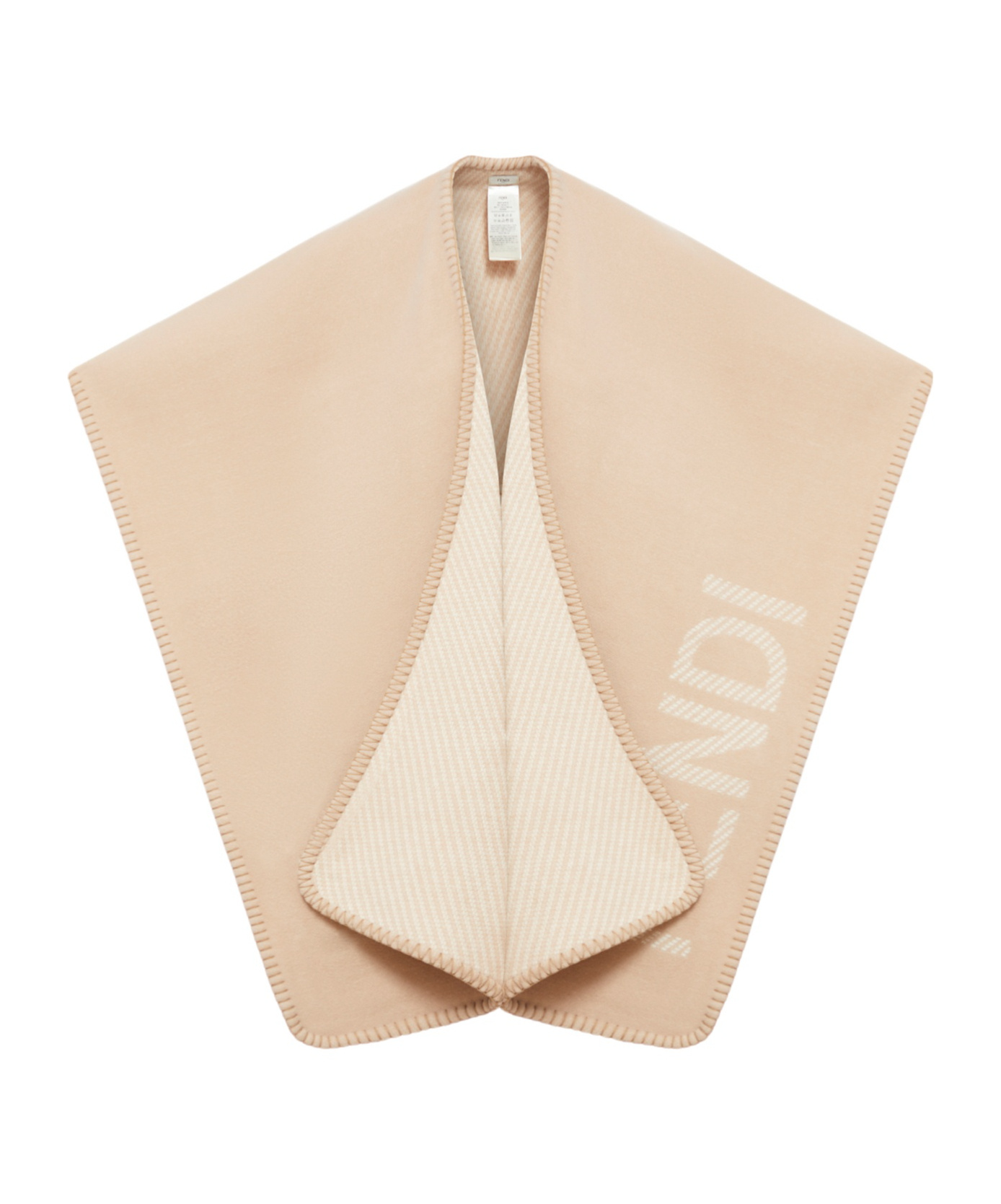 Fendi Logo Detailed Poncho In Nude