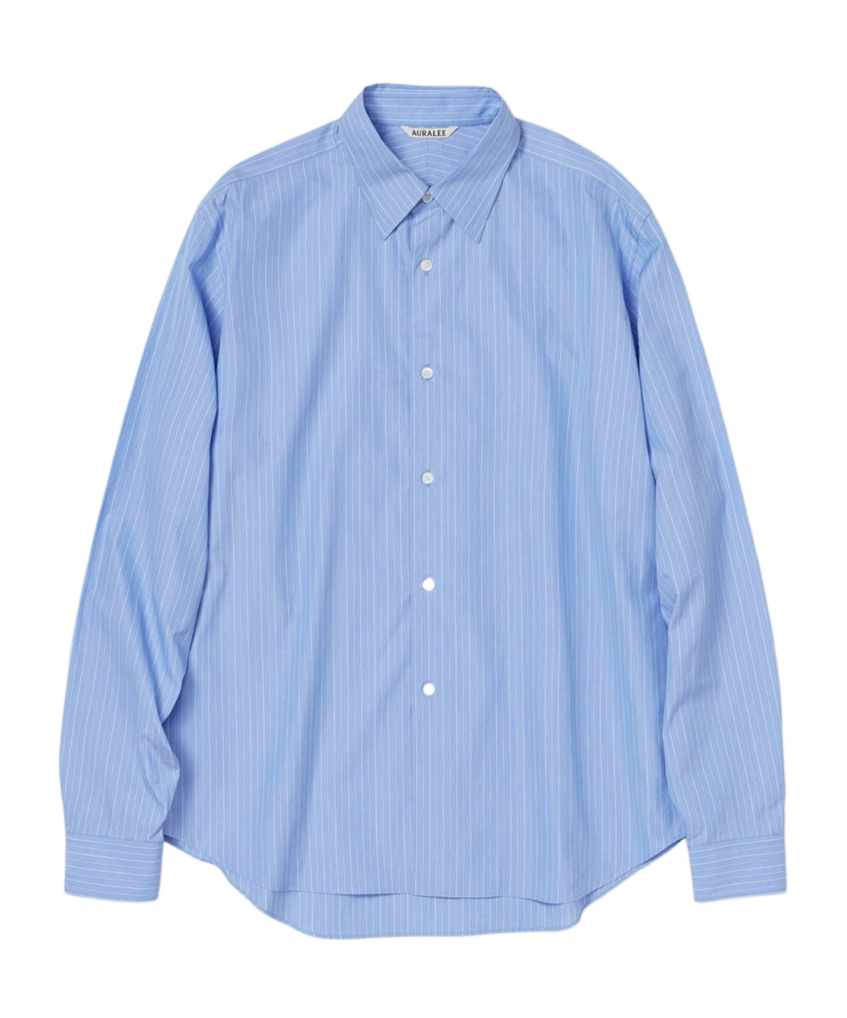 Auralee Light Blue Striped Cotton Shirt