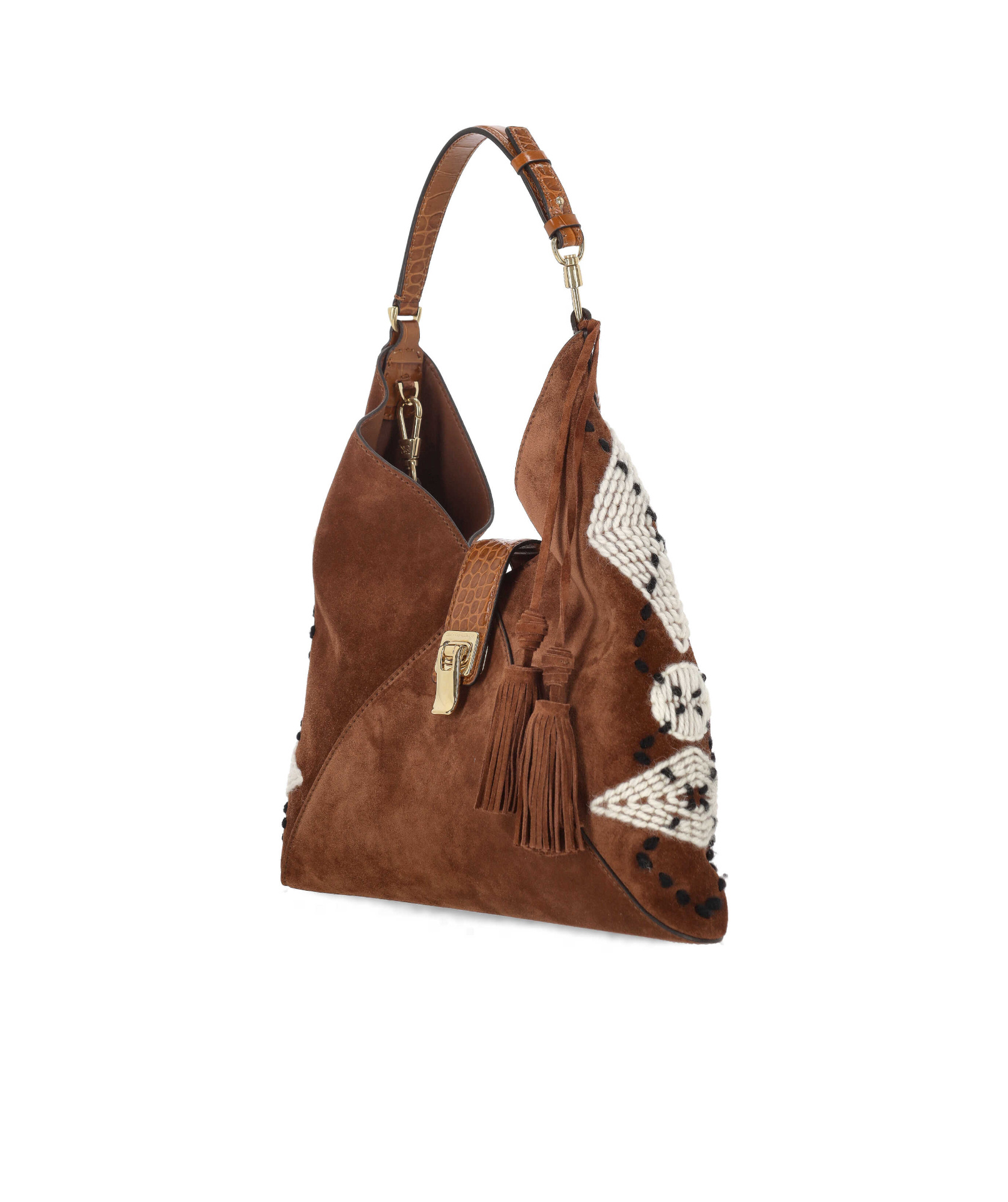 Ermanno Scervino Top Handle Shoulder Bag In Brown