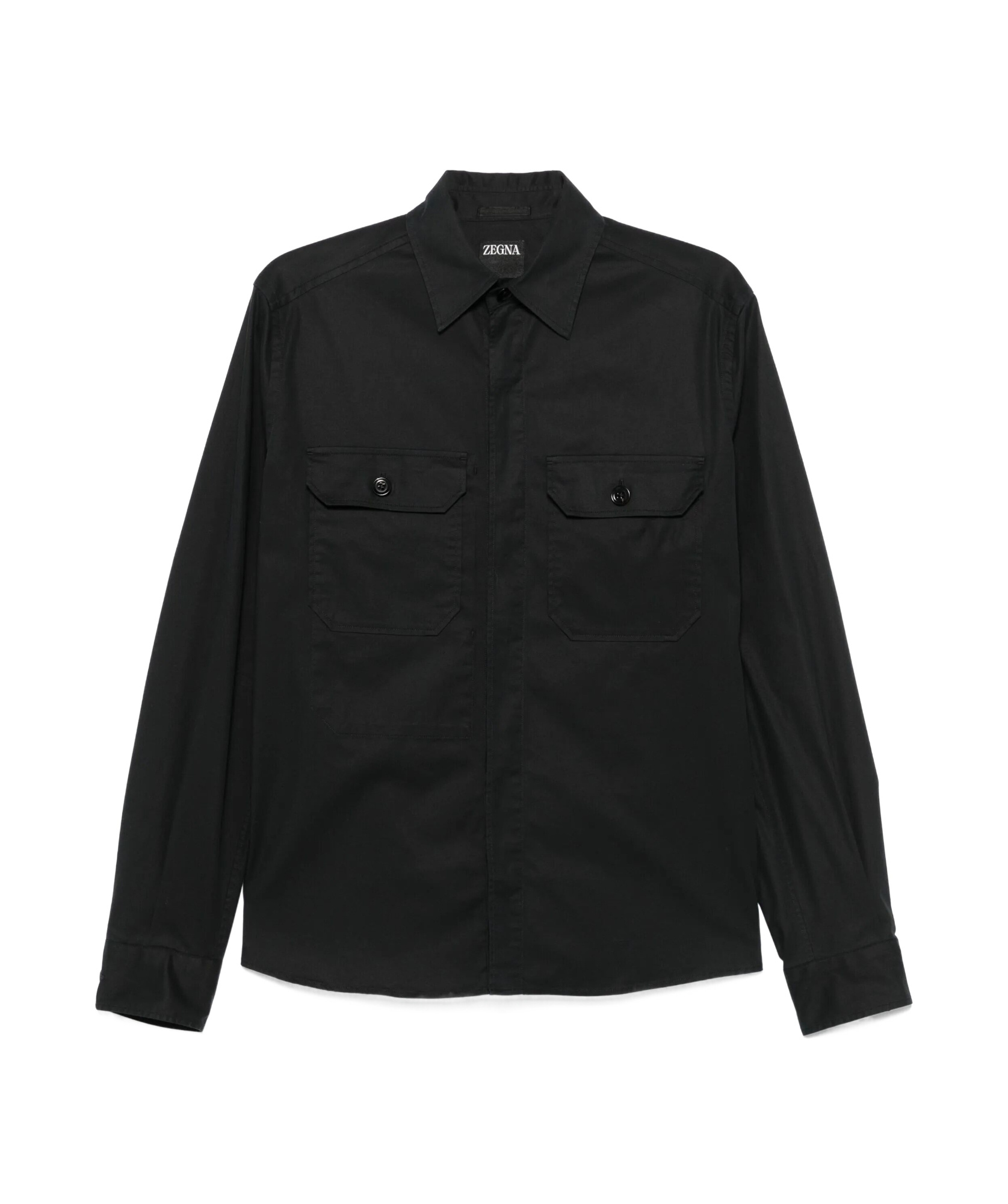 Shop Zegna Long Sleeve Shirt In Black