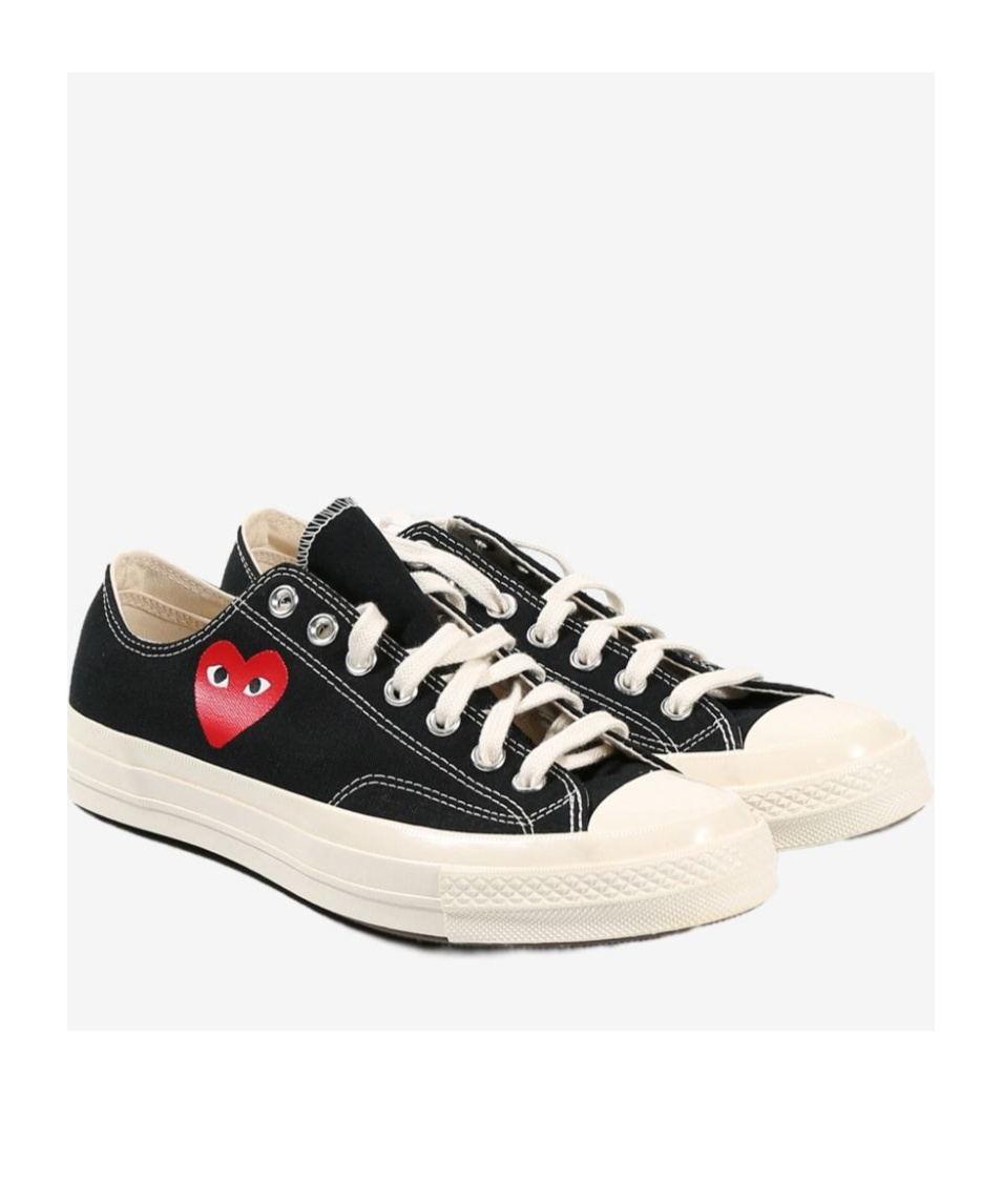 Comme Des Garçons Play Chuck Taylor Red Heart Sneakers In Black