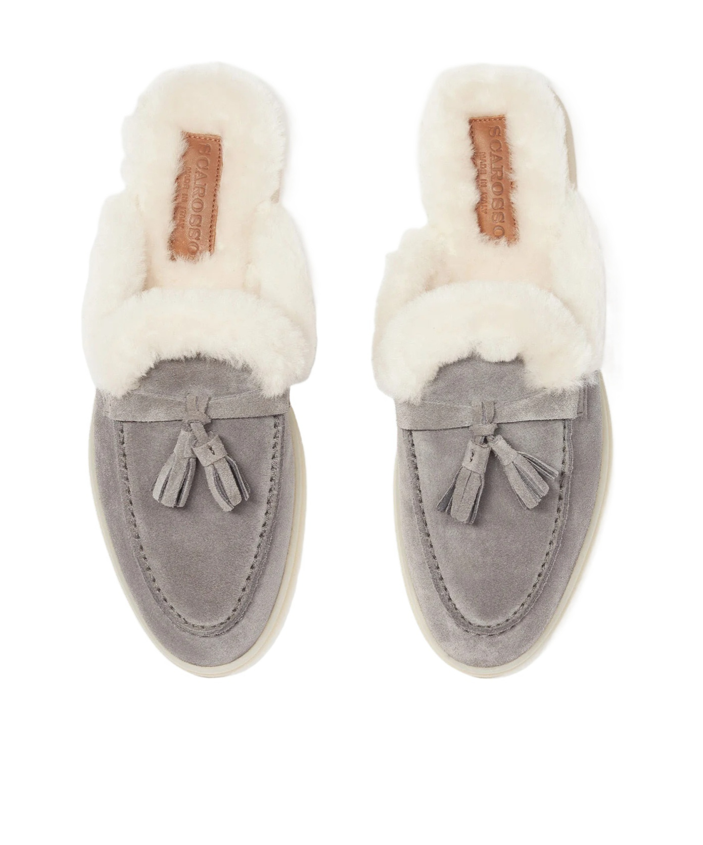 Scarosso Lucrezia Shearling Slip-on Mules In Multi
