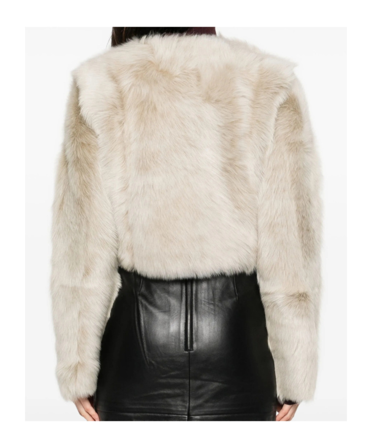 Iro Lamb-fur Cropped Jacket In Neutral