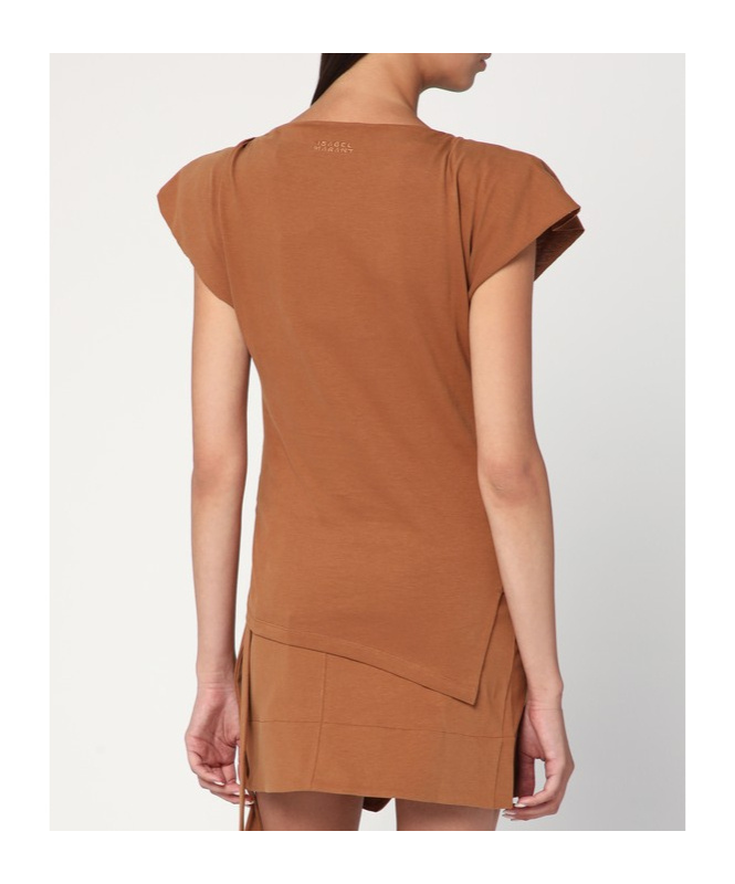 Isabel Marant Asymmetrical Sebani T-shirt In Caramel Colour Women In Brown