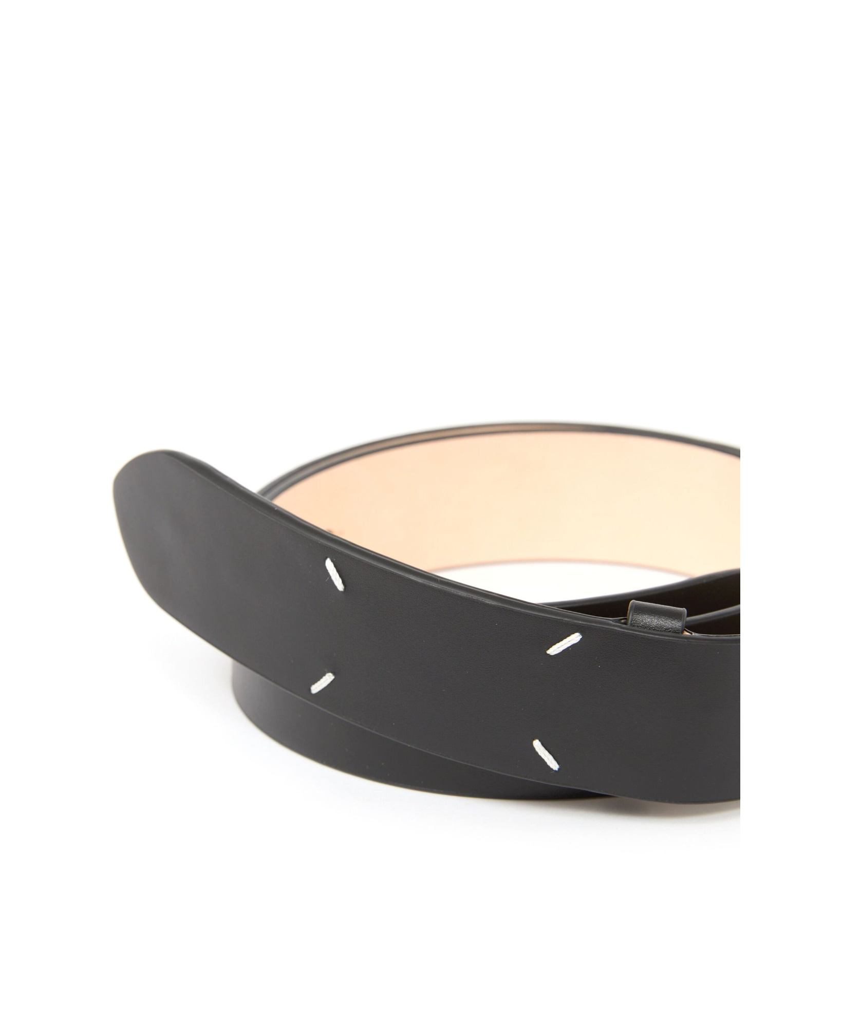 Maison Margiela Leather Belt In Black