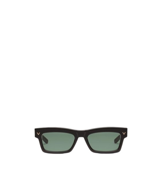 Valentino V-shape Rectangular Acetate Frame Unisex Dark Green 53 In Dark Green