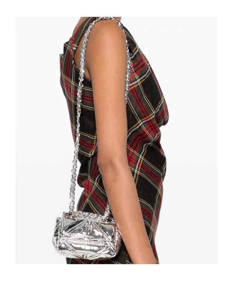 Vivienne Westwood Vinnie Quilted Mini Bag In Silver