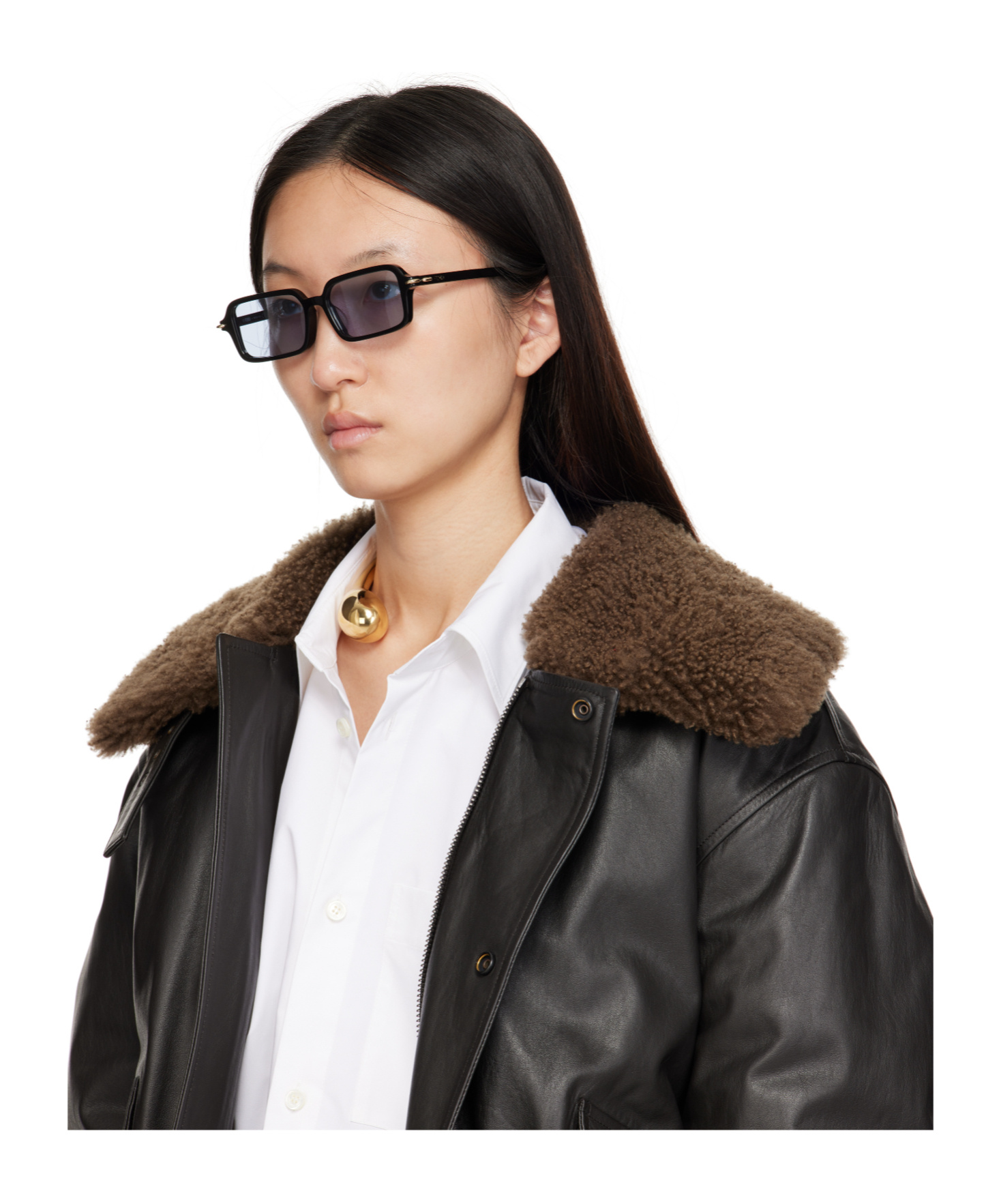 Fendi Low Bridge Fit Black Acetate Sunglasses In Black