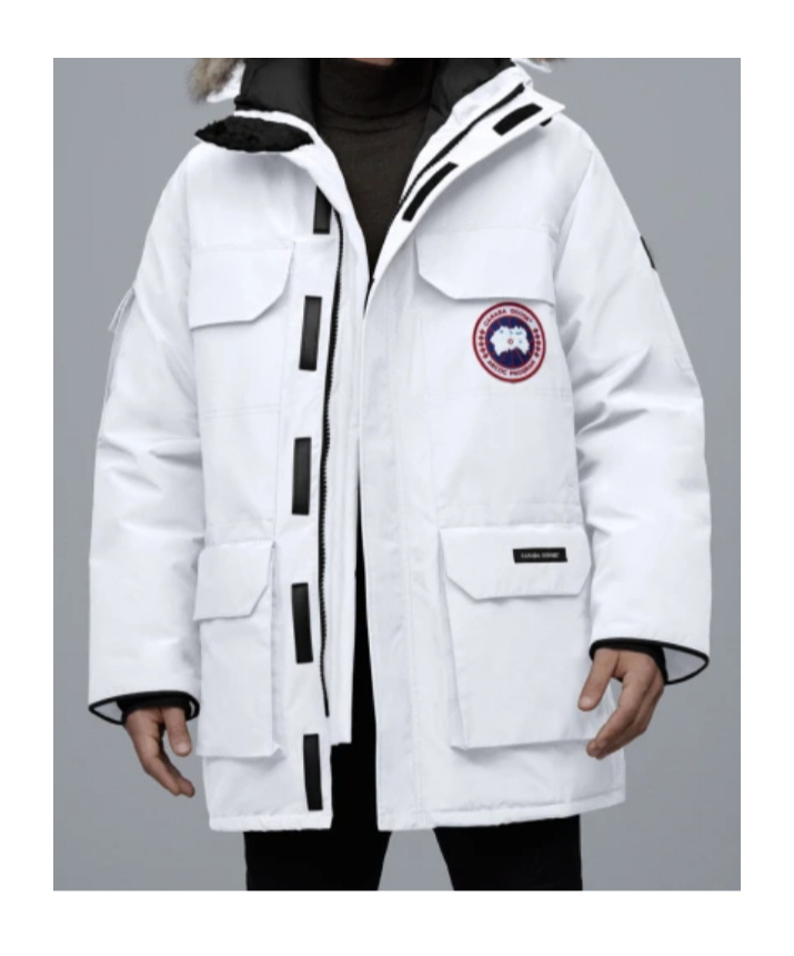 Shop Canada Goose Zippered Down Jacket In White