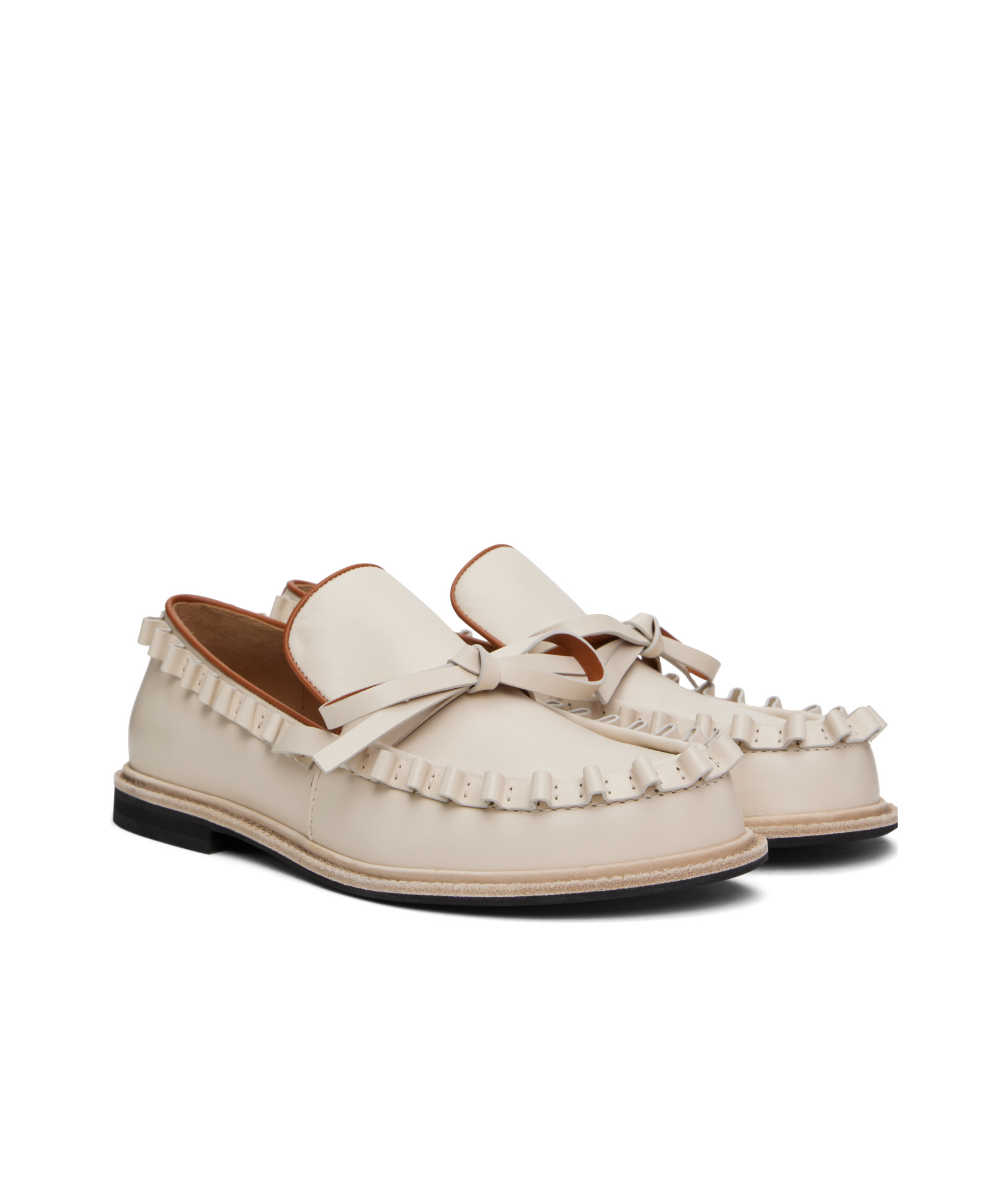 Jw Anderson Round Toe Loafers In Nude