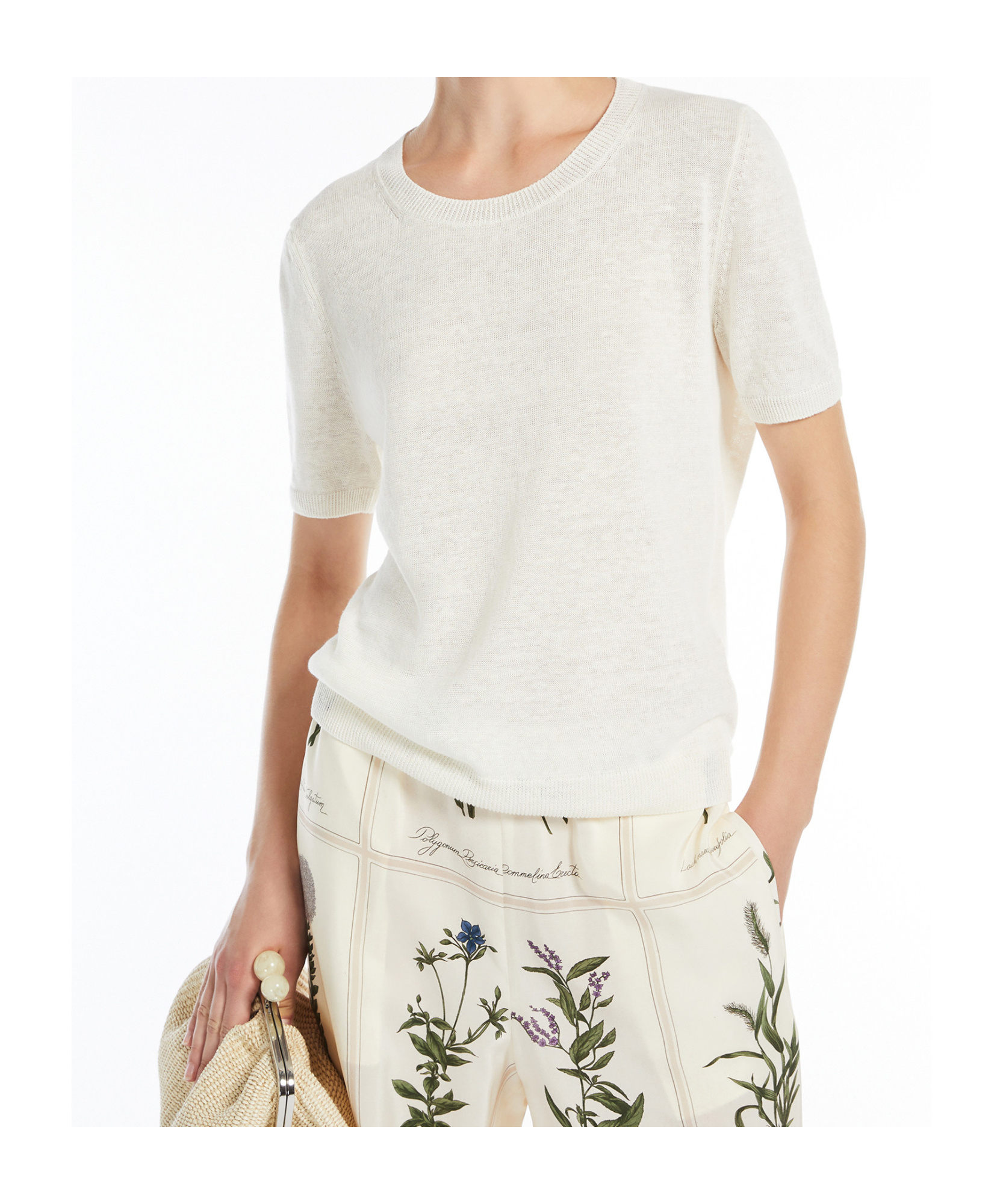 Weekend Max Mara Item O-neck Short-sleeved T-shirt In White