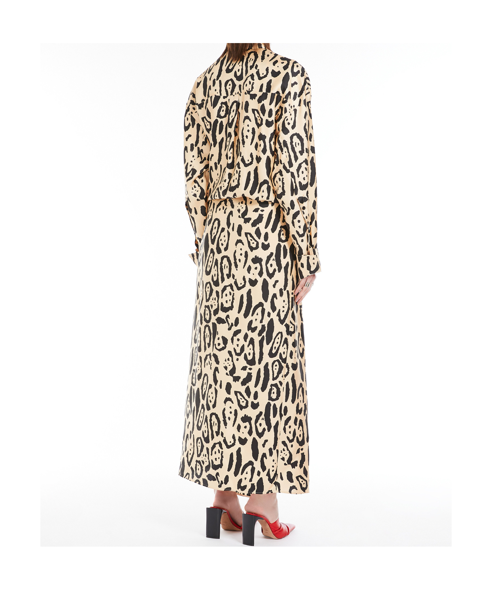 Sportmax Silk Leopard Print Astoria Maxi Dress In Nude