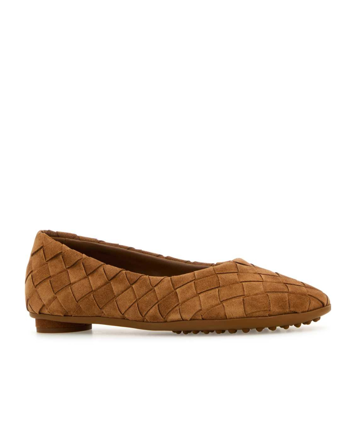 Shop Bottega Veneta Intrecciato Flat Shoes In Brown
