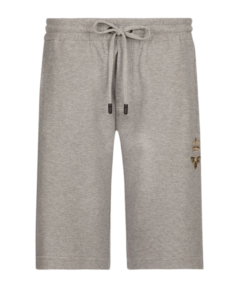 Dolce & Gabbana Jersey Jogging Shorts In Grey