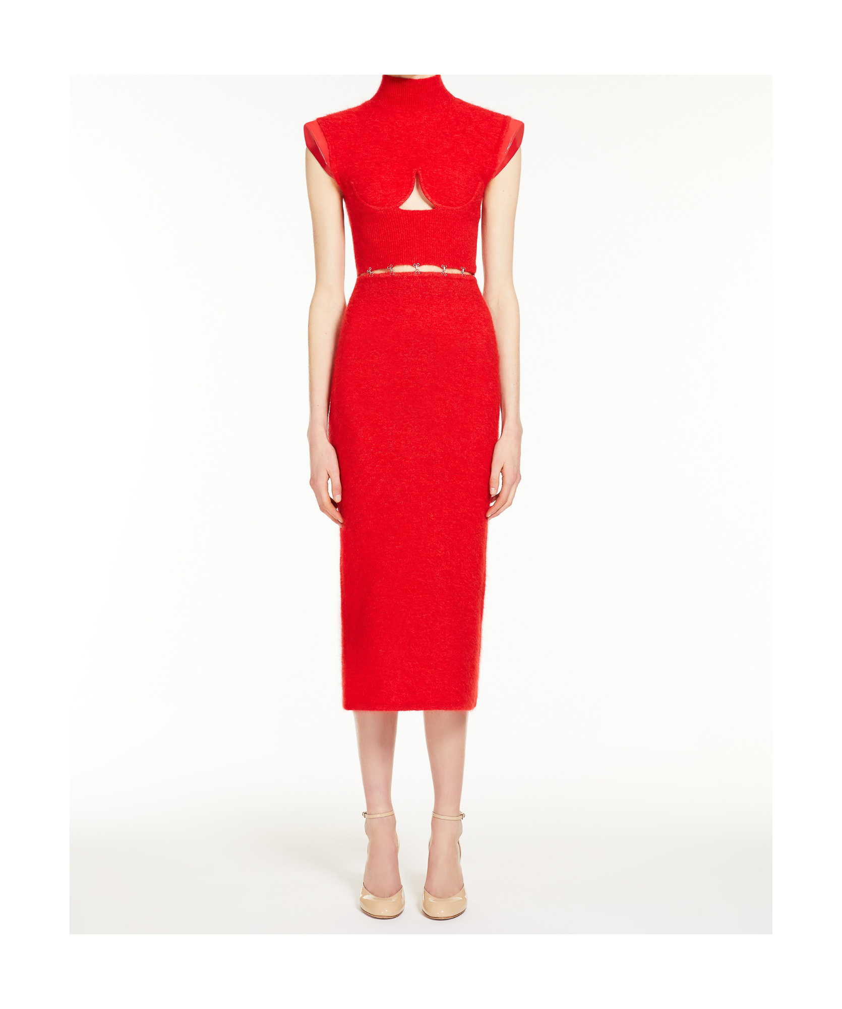 Sportmax Albino1234 Two-piece Dress Cap Sleeves In Red