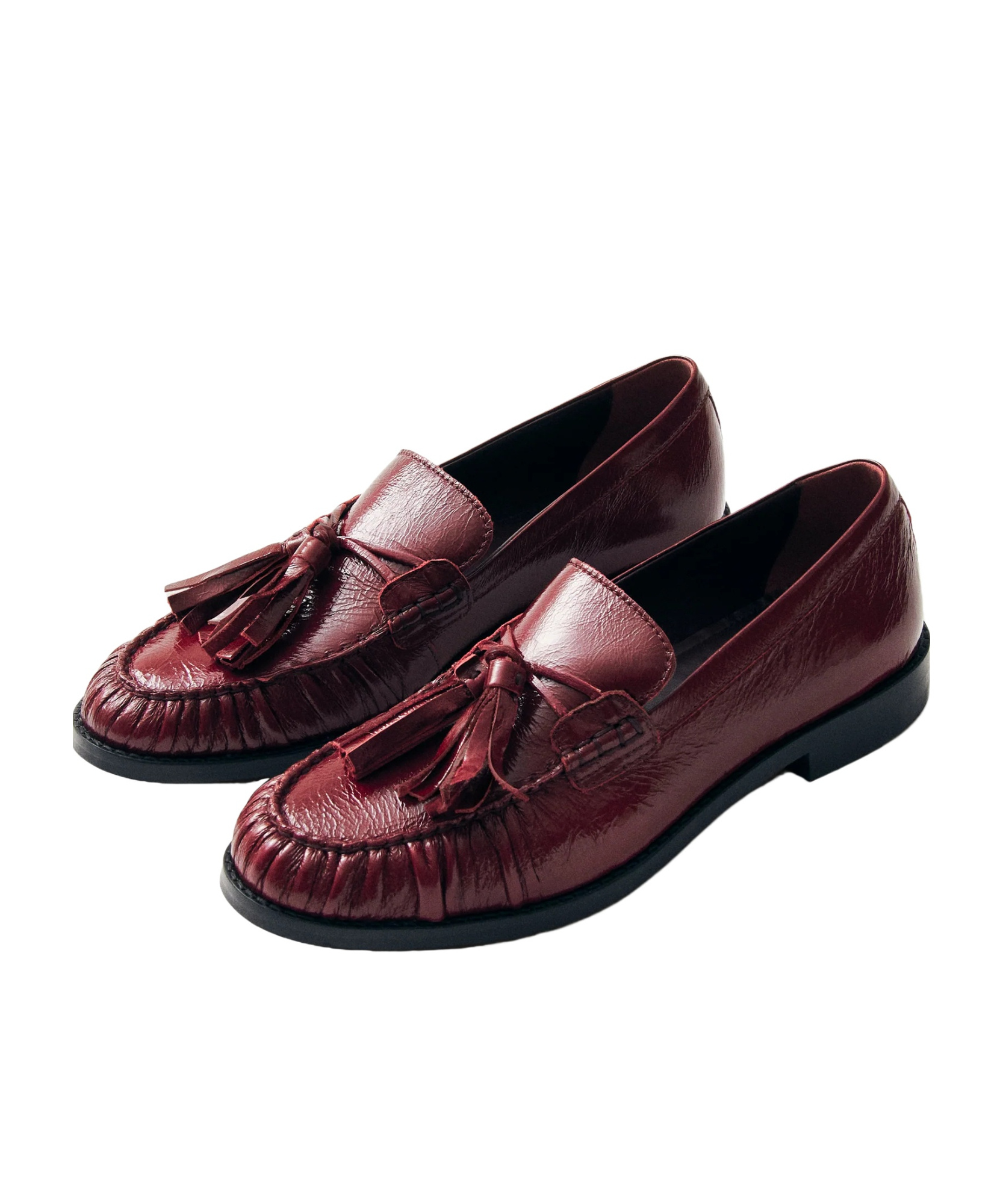 Alohas Marietta Leather Loafers In Burgundy