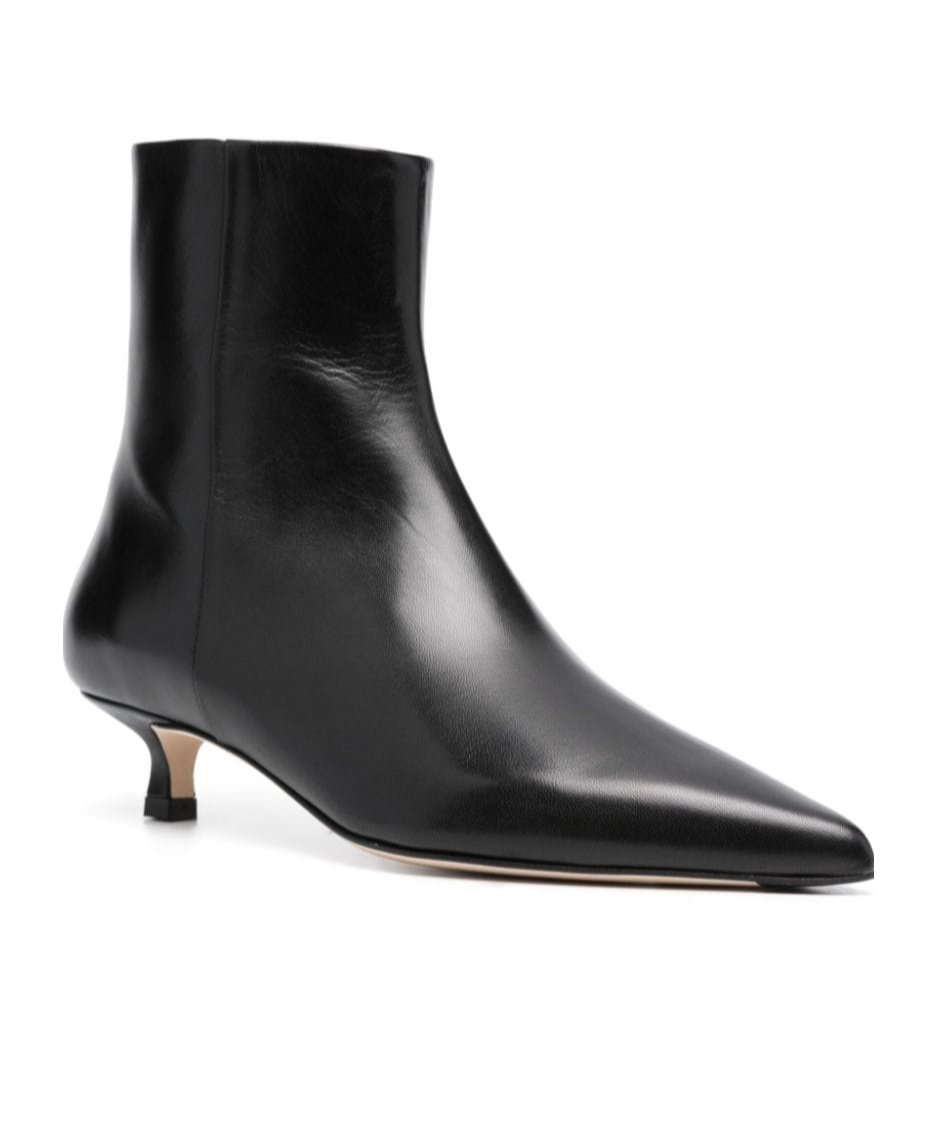 Aeyde 50mm Pointed-toe Ankle Boots In Black