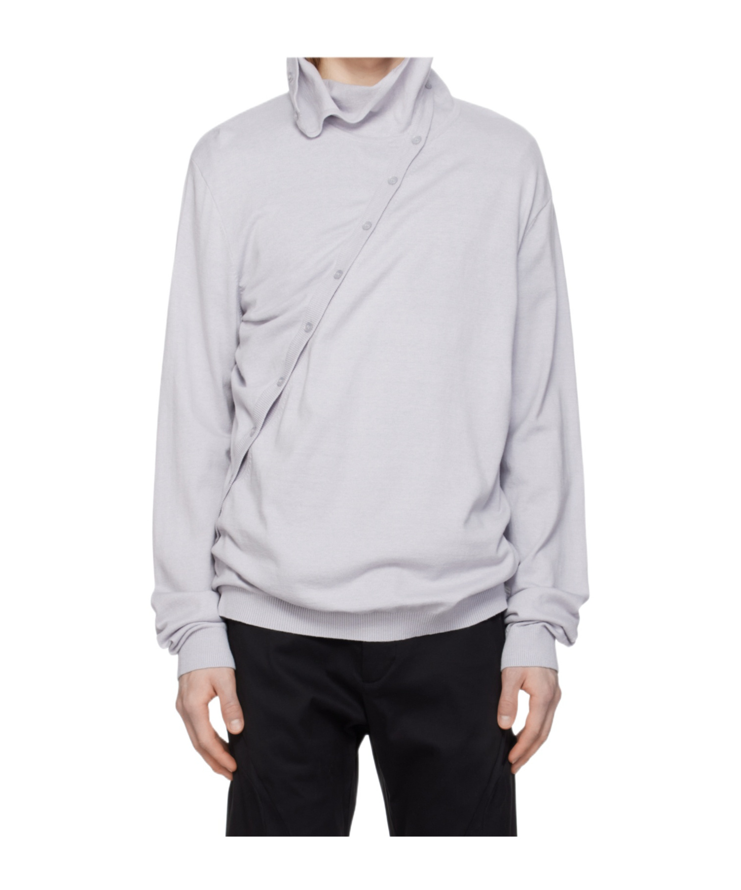 Post Archive Faction (paf) Gray 8.0 Knit Center Hoodie In Gray