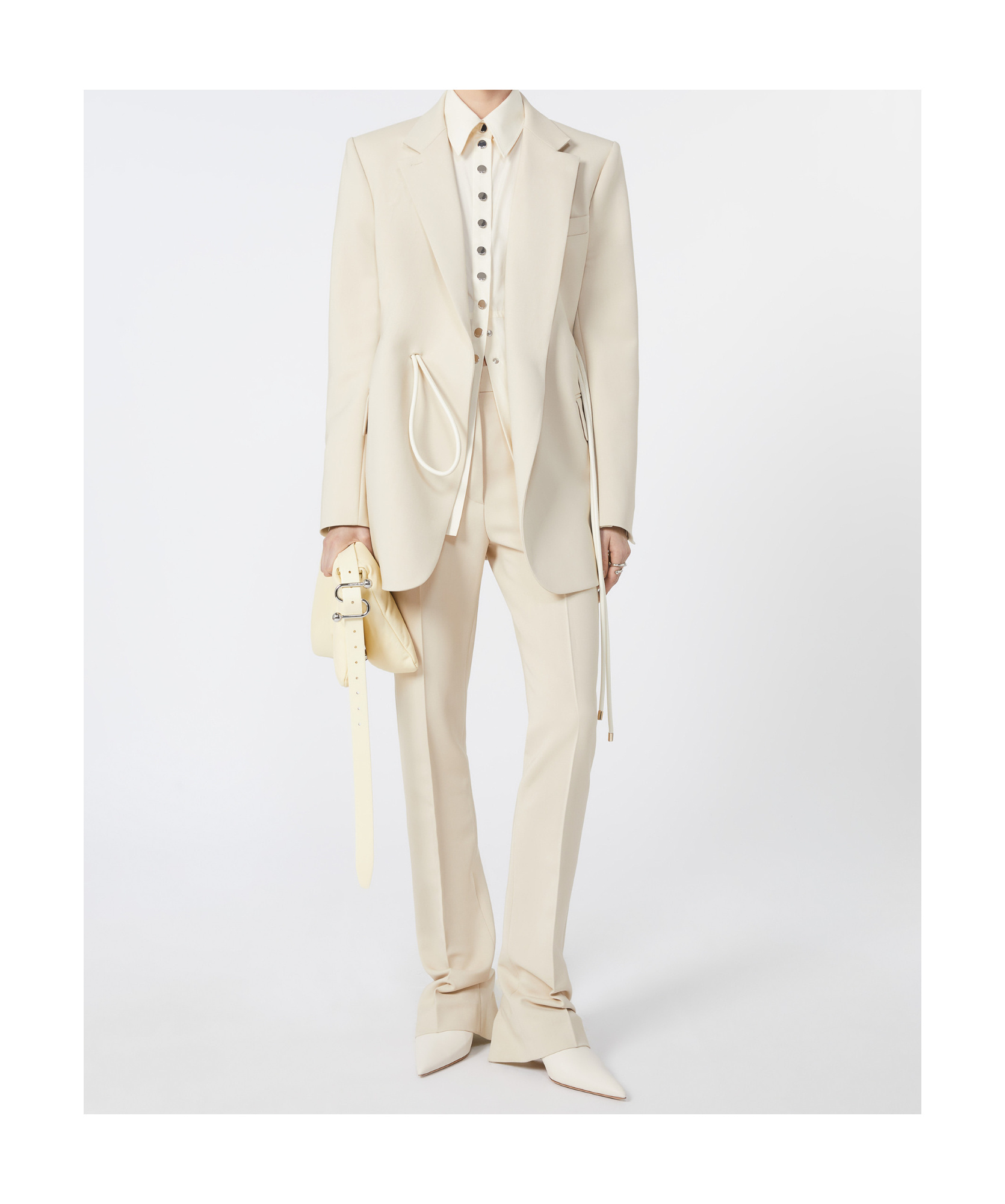Sportmax Long Shirt With Waist Cut In Neutral