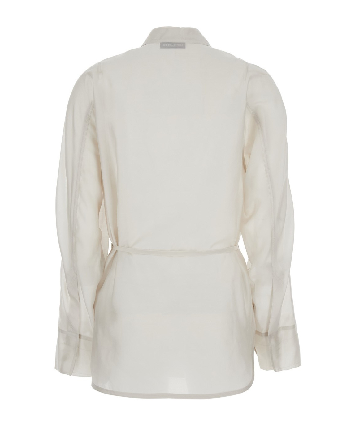Low Classic White Shirt With Classic Collar And Rear Strap In Tech Fabric Woman In White