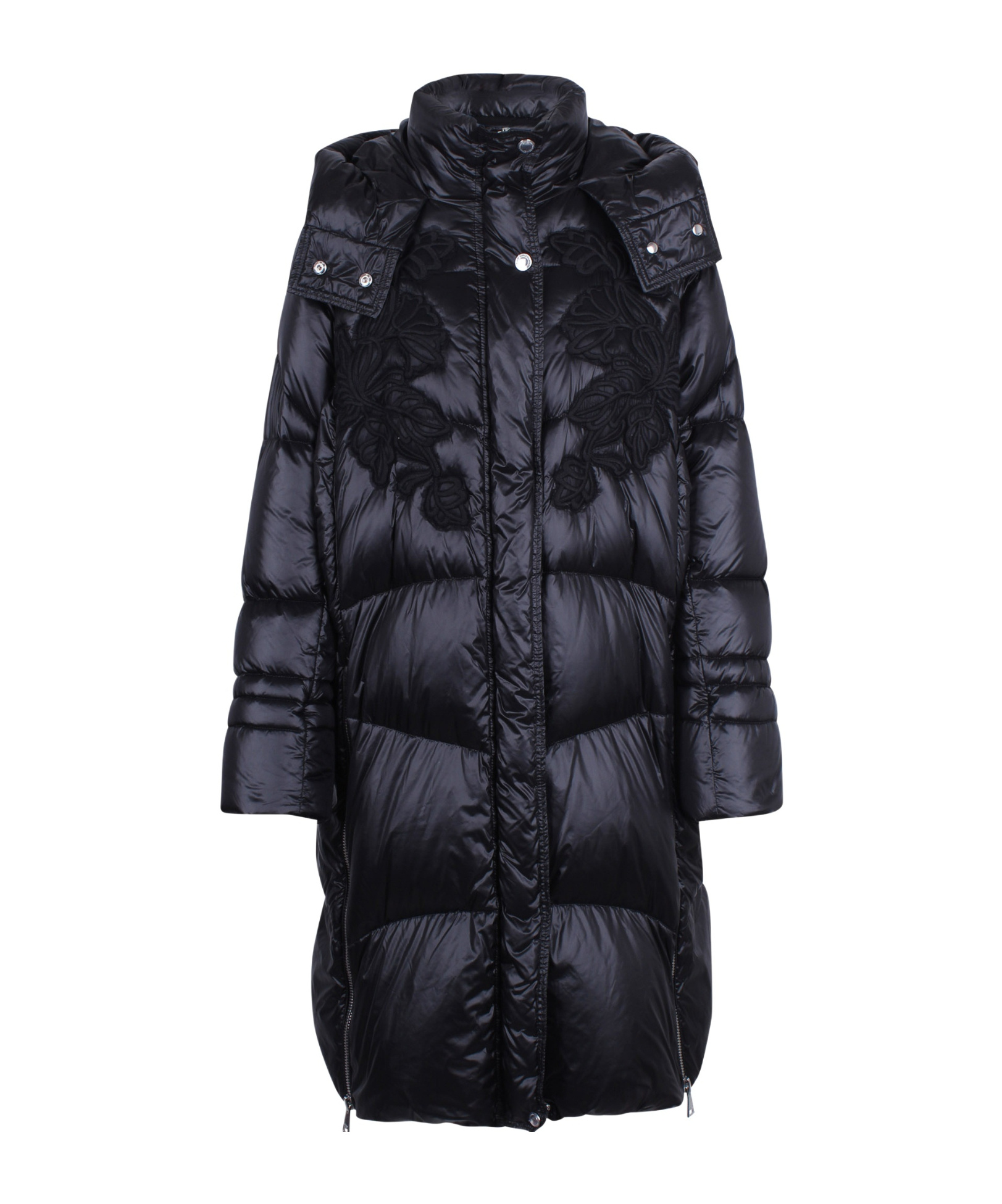 Ermanno Firenze Quilted Hooded Jacket In Black