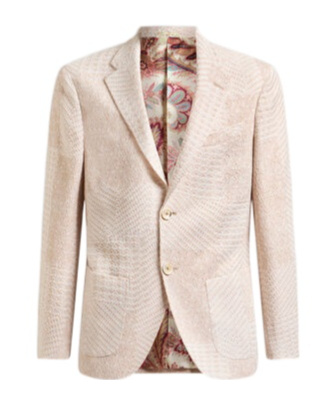 Etro Herringbone-pattern Blazer In White