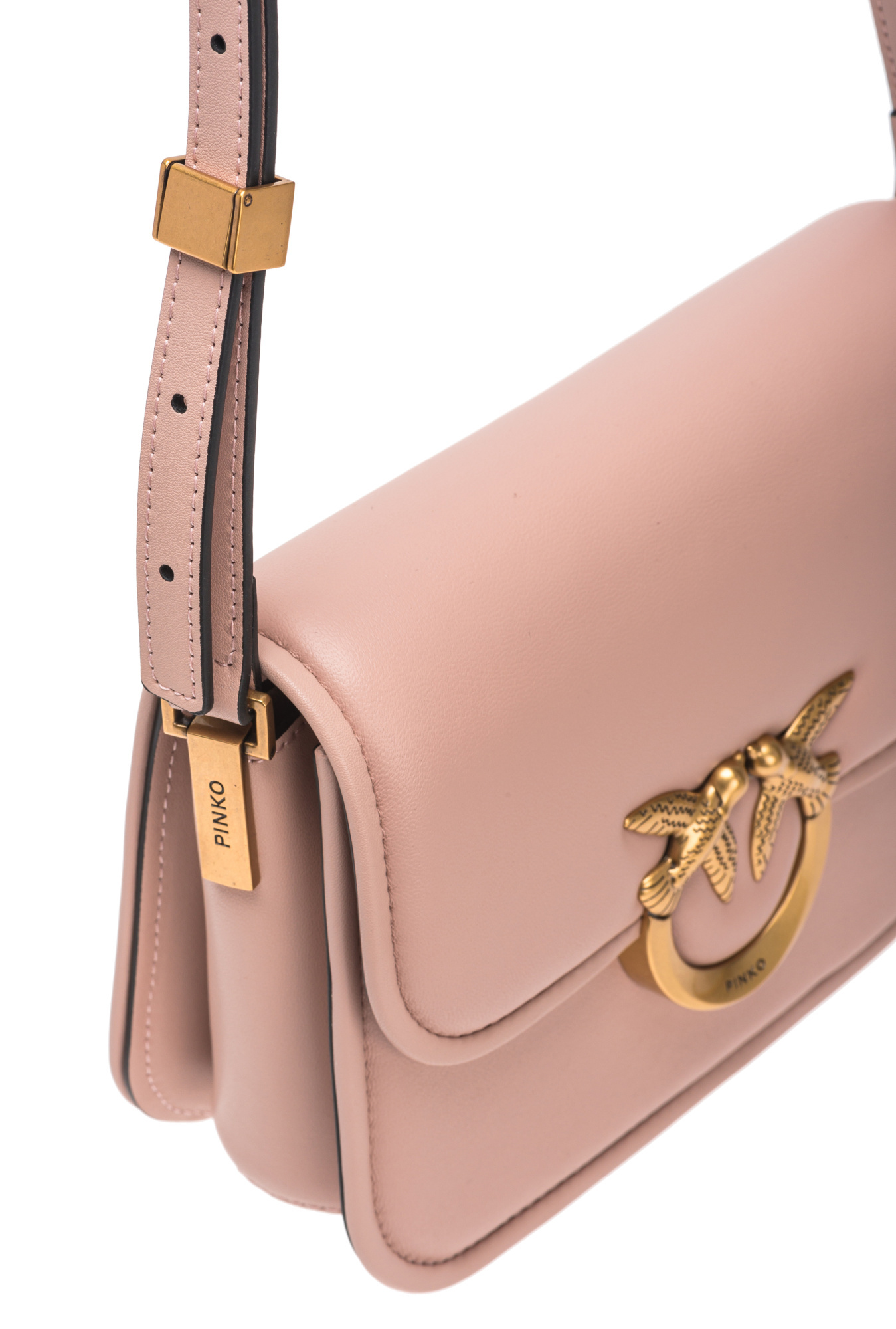 Shop Pinko Flap Shoulder Bag In Powder