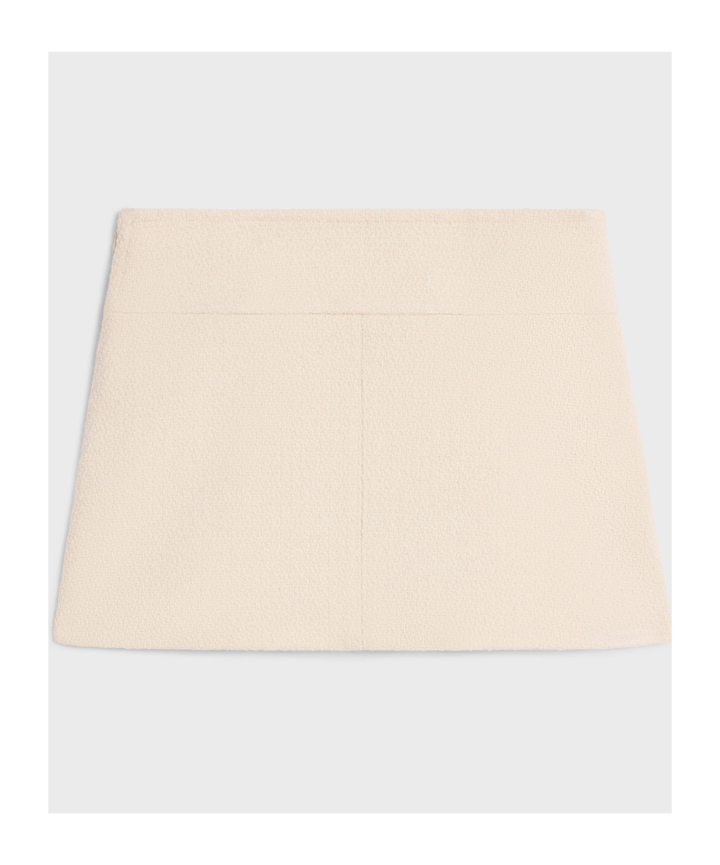 Celine Tweed Mini Wool Skirt In White
