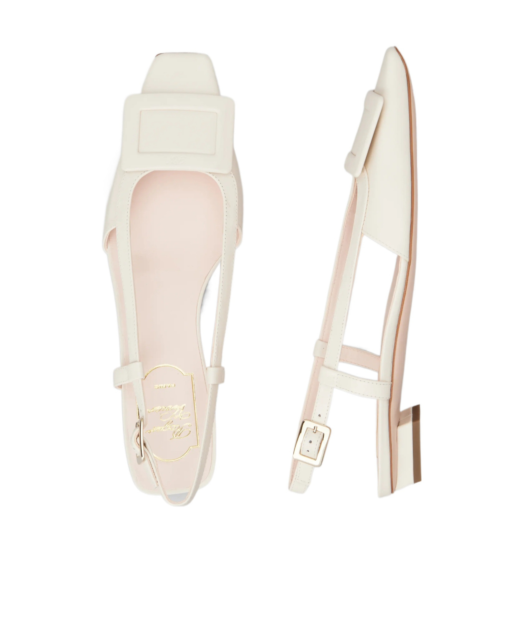Roger Vivier Belle Viver Slingback Ballerinas In Leather