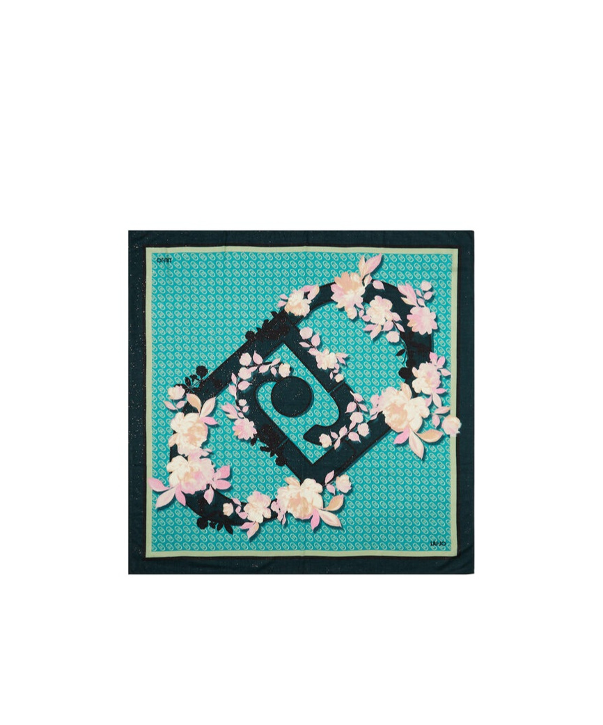 Liu •jo Floral Printed Scarf In Blue
