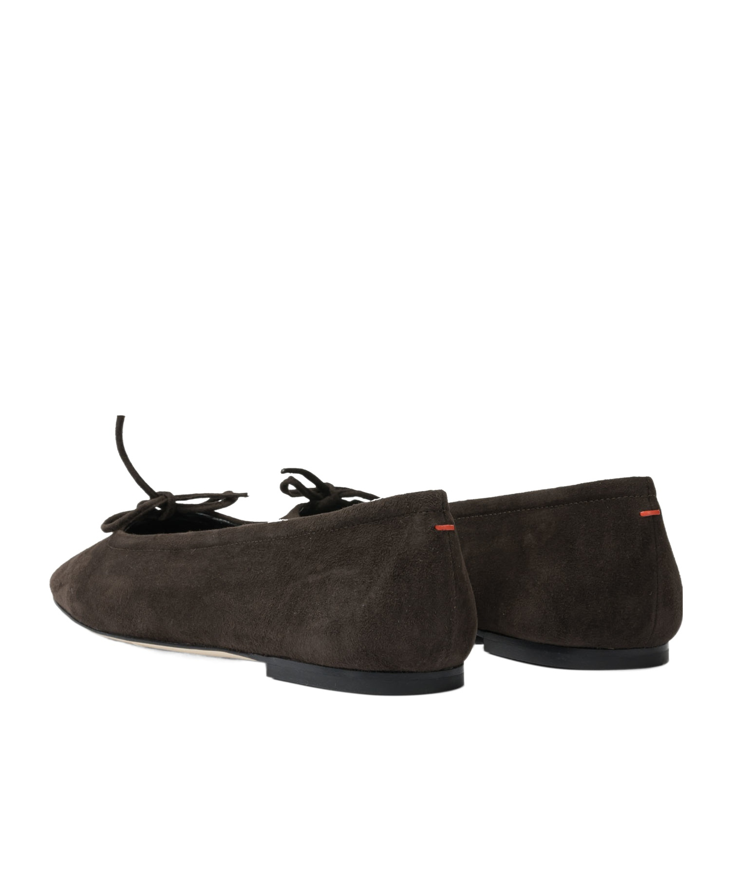 Aeyde Bow Suede Ballet Flats In Brown