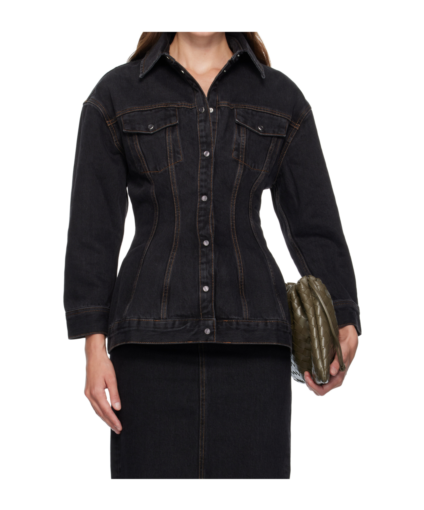Wardrobe.nyc Denim Jacket With Nipped Waist In Black
