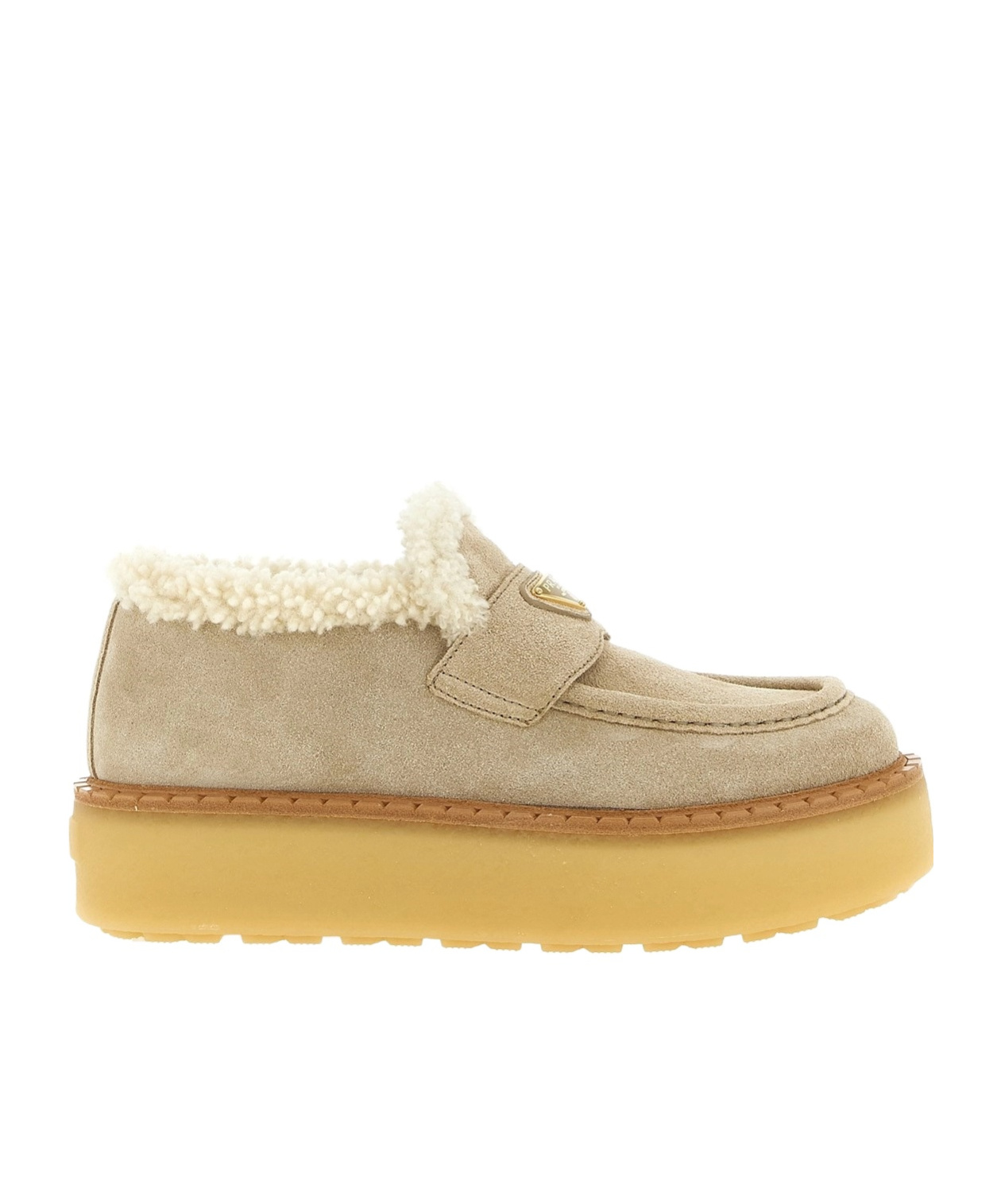 Prada Round-toe Loafers In Neutral