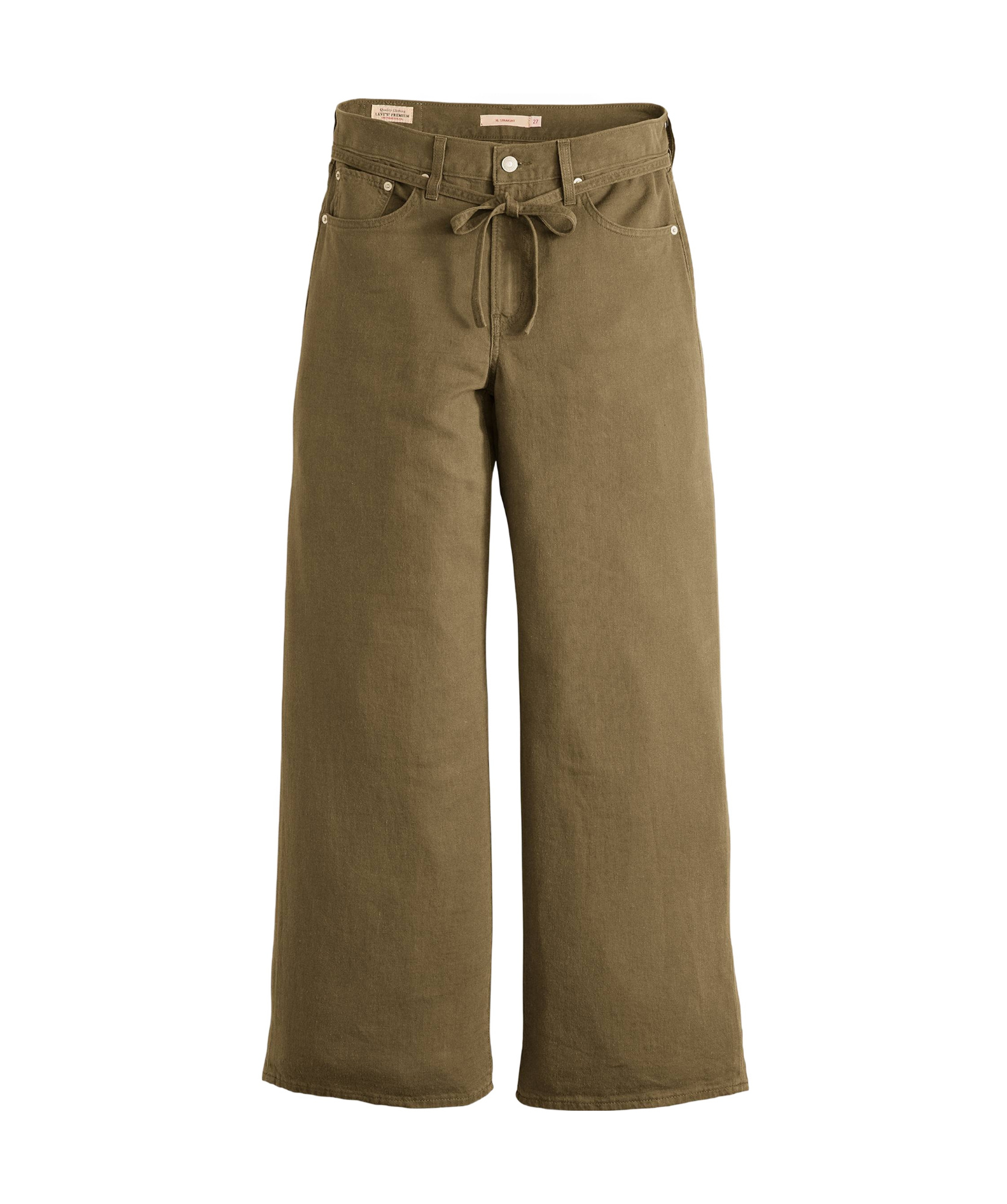 Levi's Xl Baggy Straight Linen Blend Women's Pants In Oat Linen-brown