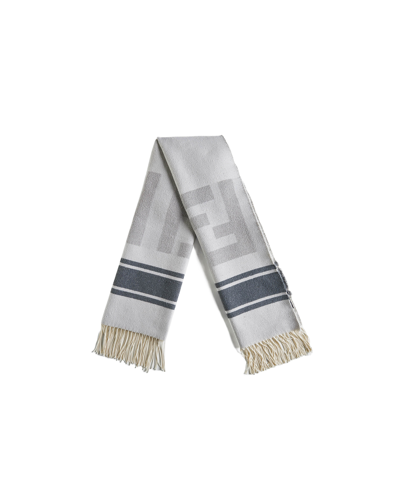 FENDI FENDI MONOGRAMMED STRIPE-PATTERNED SCARF 