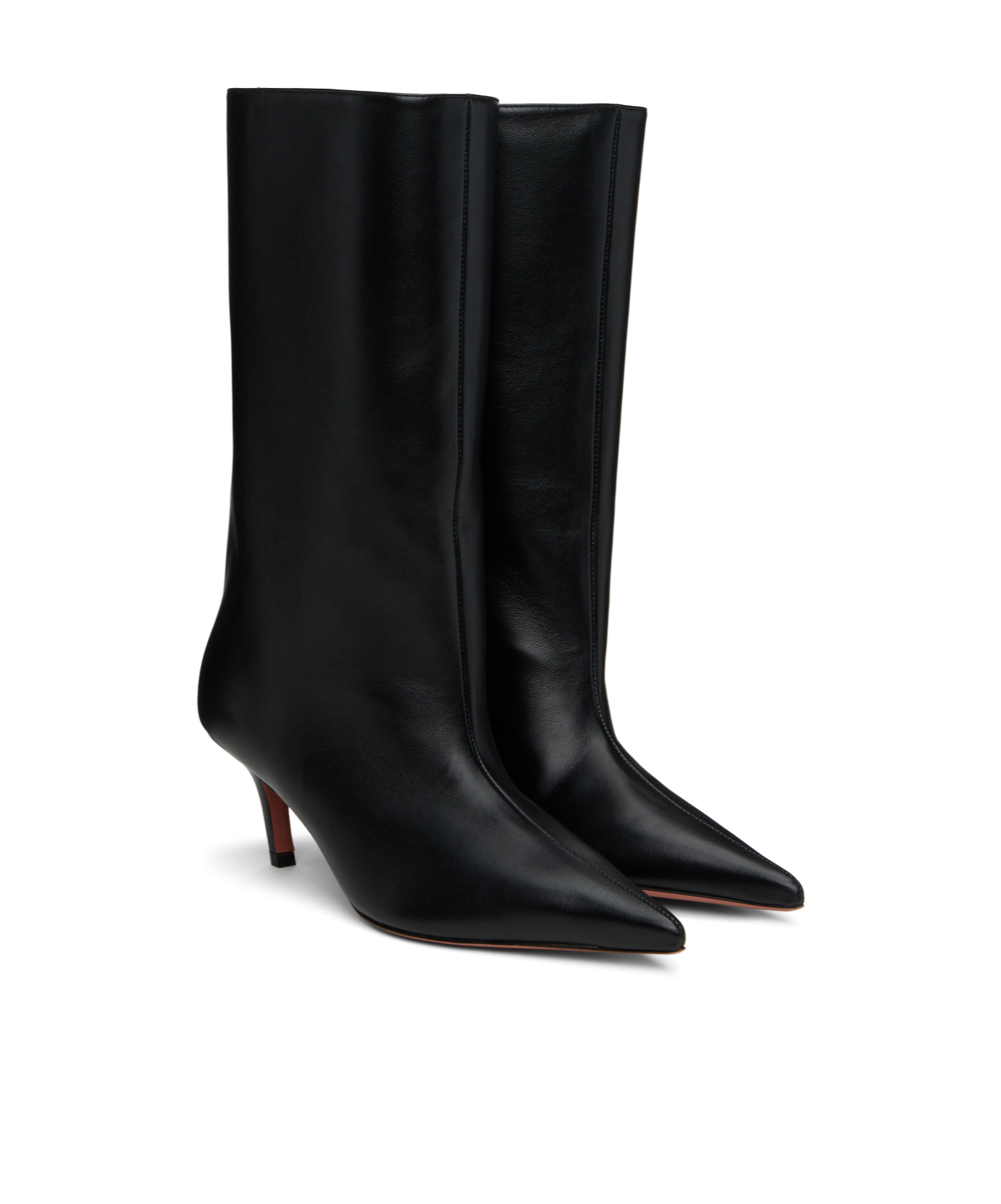 Amina Muaddi Pointed Middle Boot In Black