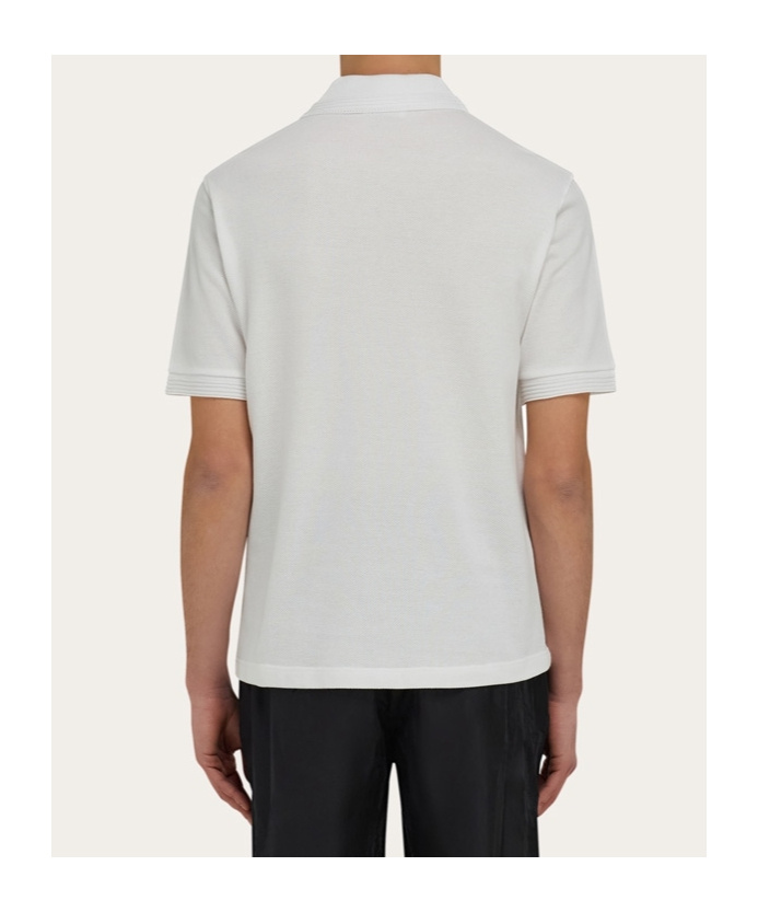 Ferragamo Cotton Polo Shirt With Traditional Collar And Short Sleeves In Animal Print