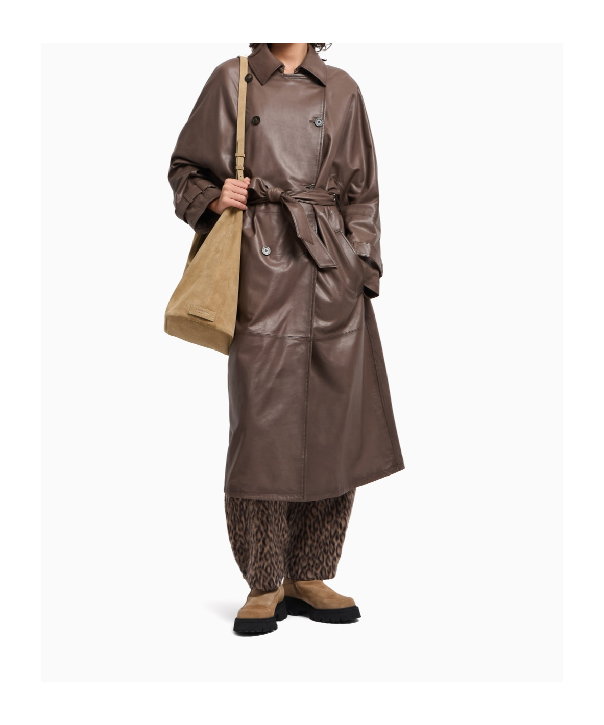 Emporio Armani Stylish Raincoat Featuring Belted Waist In Brown