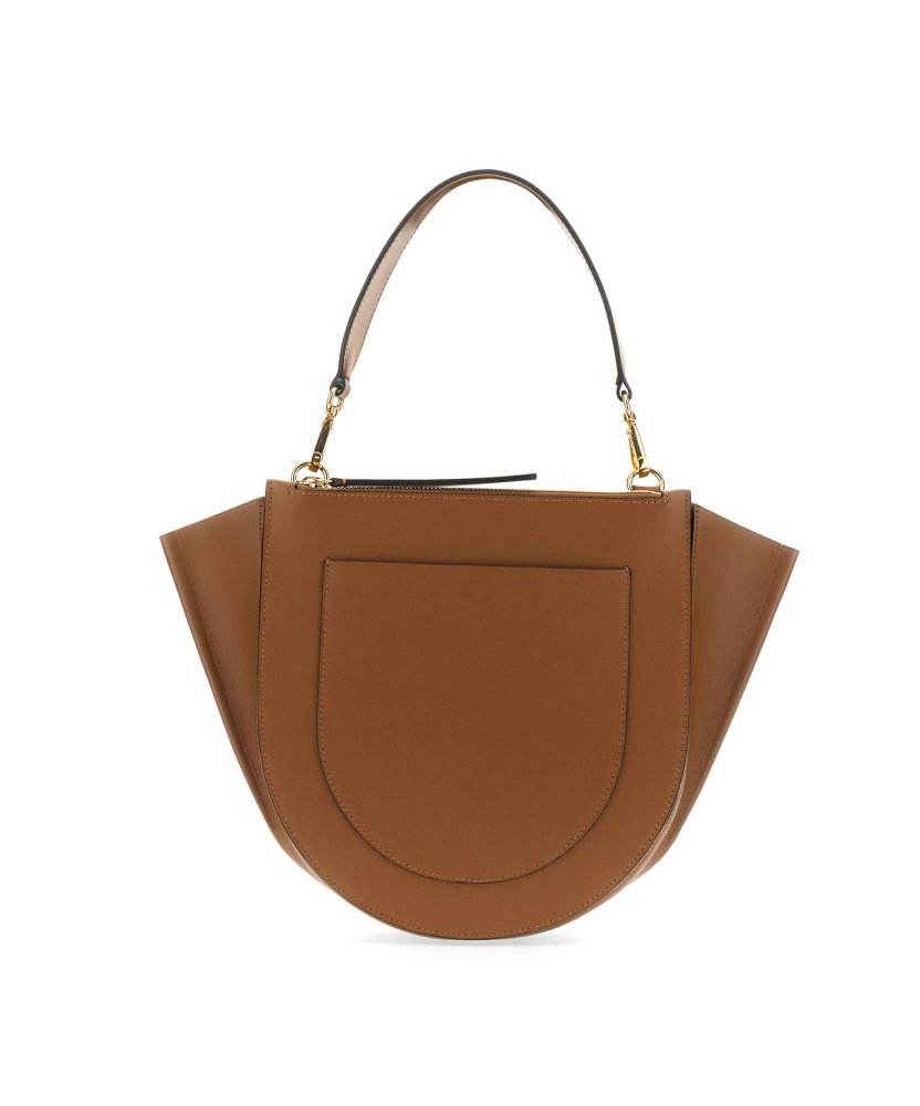 Shop Wandler Hortensia Logo Printed Medium Tote Bag In Brown