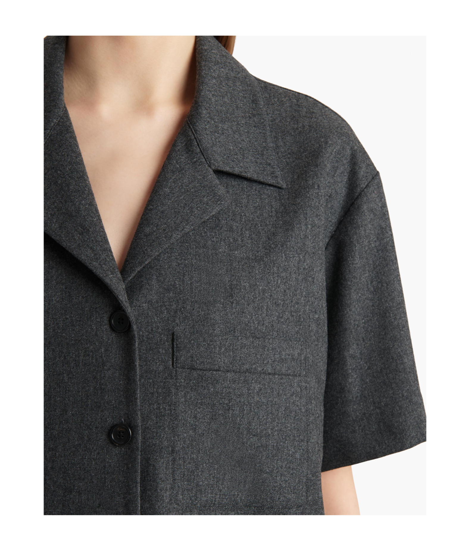 Khaite Womens Storm Riordan Camp-collar Stretch-wool And Cashmere Shirt In Gray