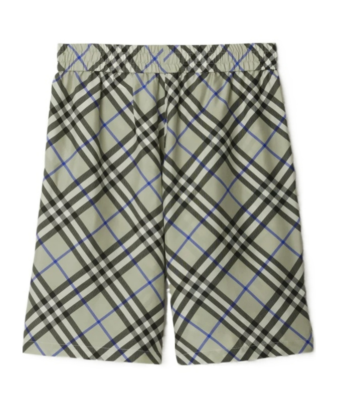 Burberry Nova Check Silk Shorts In Black