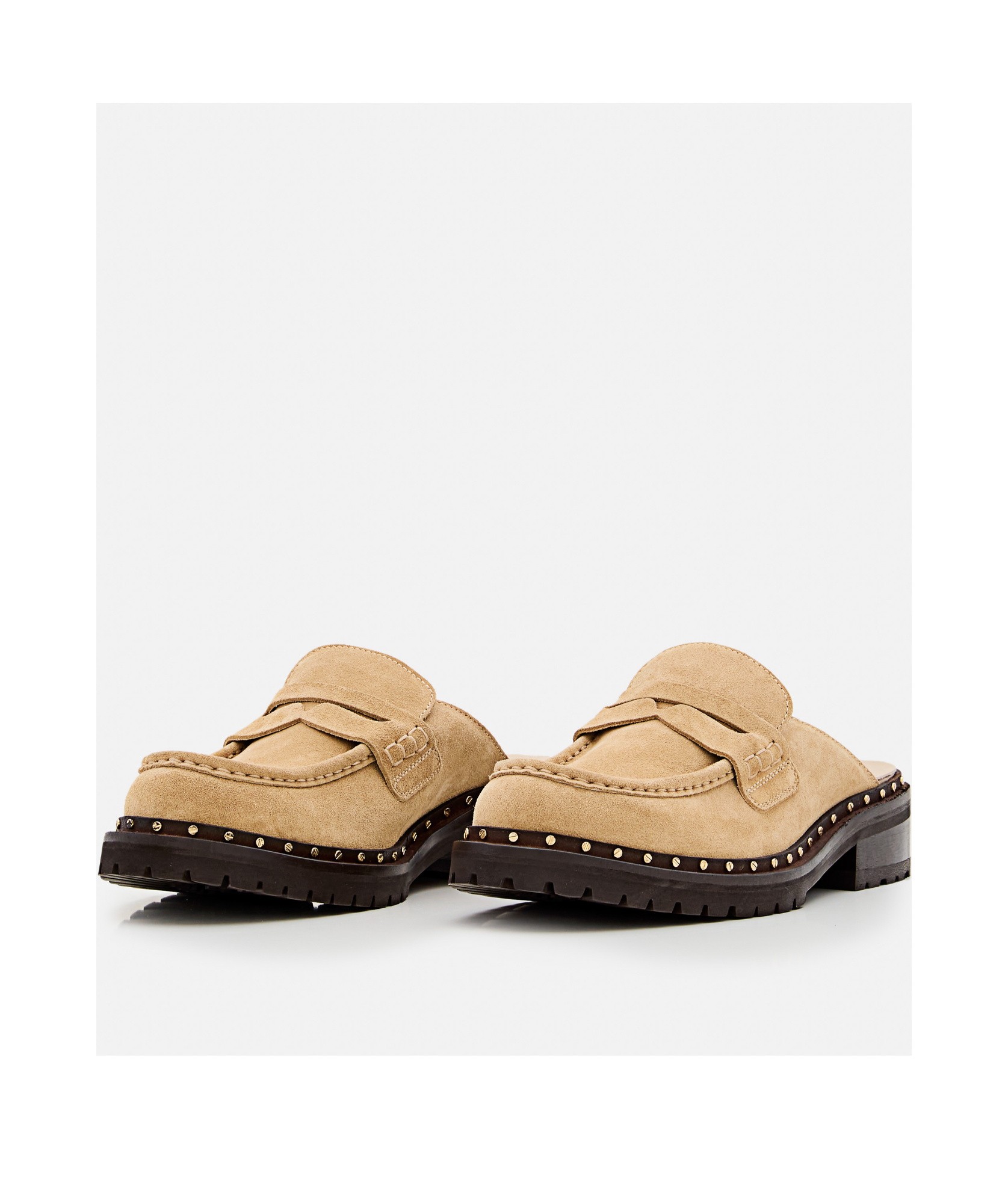 Golden Goose Round Toe Mules In Nude