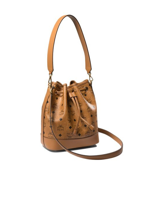 Mcm Hogan Dessau Monogram Printed Bucket Bag In Brown