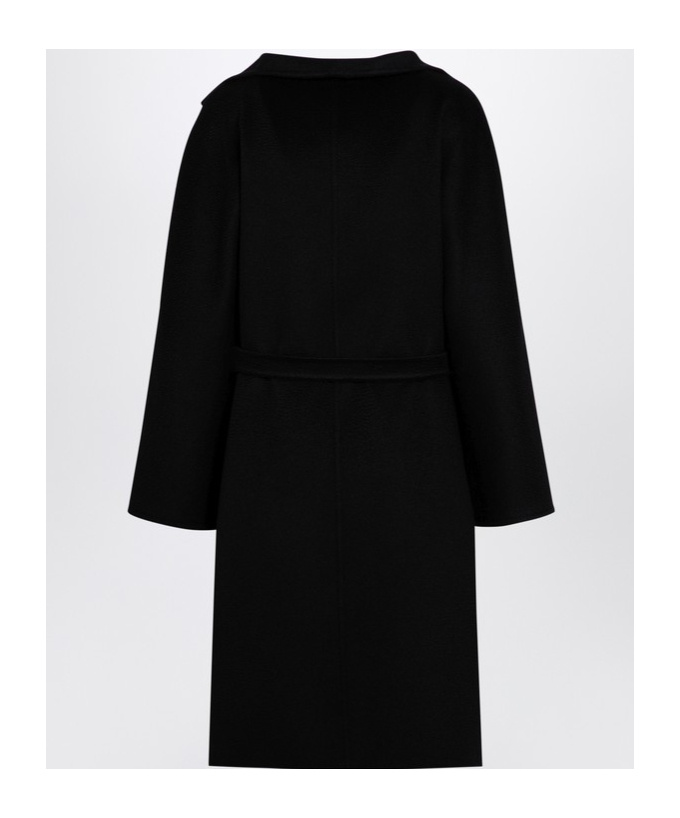 Max Mara Wrap Coat In Black Cashmere In Black