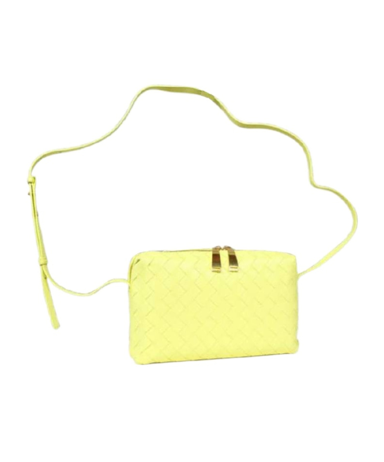 Bottega Veneta Woven Shoulder Bag In Yellow