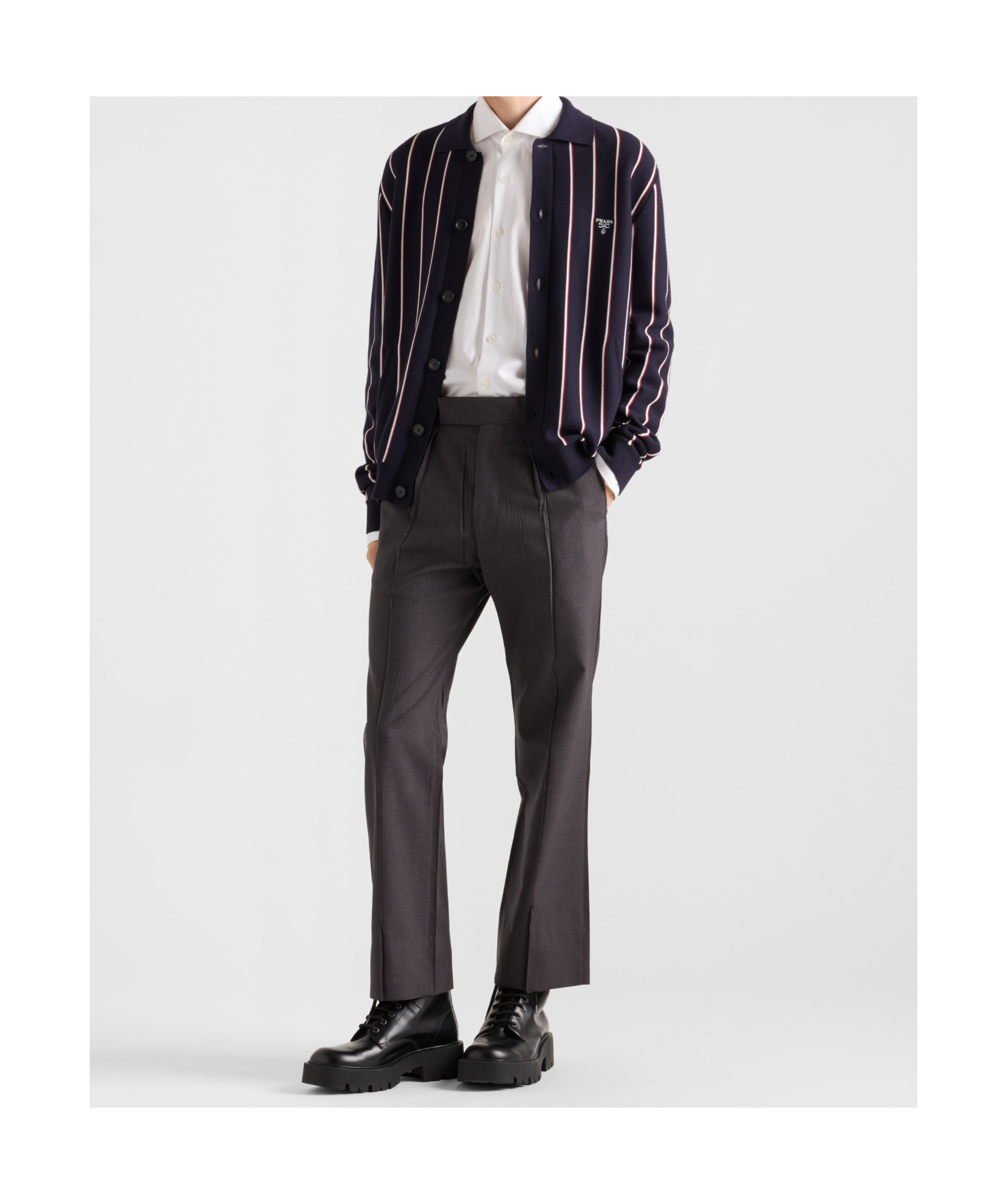 Prada Cardigan Aus Wolle Und Seide In Blue