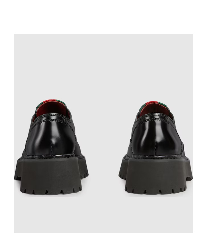 Gucci Web Lace-up Shoes In Black